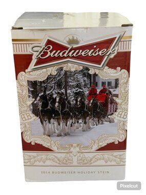 2014 Budweiser Holiday Stein Clydesdales Beer Mug w Box COA Anheuser Busch
